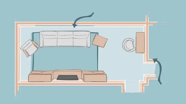 Phòng khách vừa hẹp vừa sâu như hành lang thì bố trí sao cho hoàn hảo?